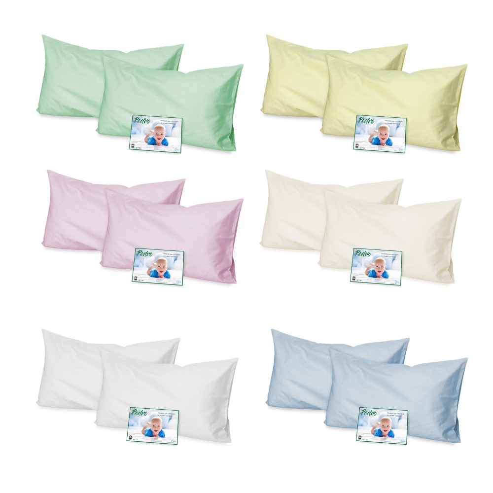 PAAR PEDRO KISSENBEZUG für BABYBETT CM. 40X60 ALLE FARBEN