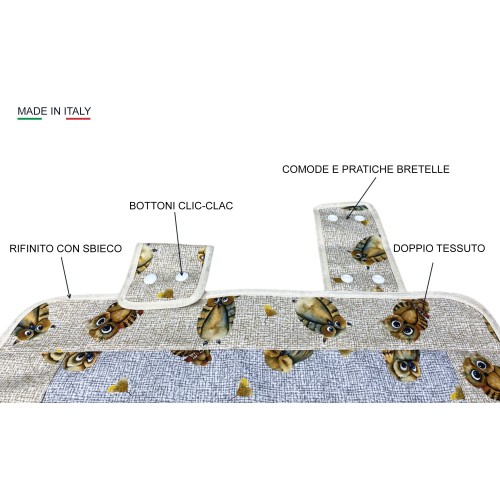 TAPA DE HORNO TAPA DE HORNO BÚHOS GRIS