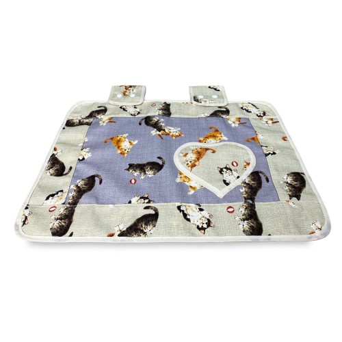 Couvre-four en tissu CHATONS GRIS