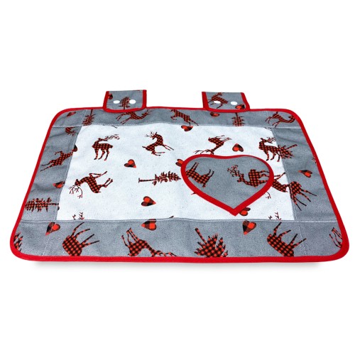 Couvre-four en tissu CERF GRIS CLAIR