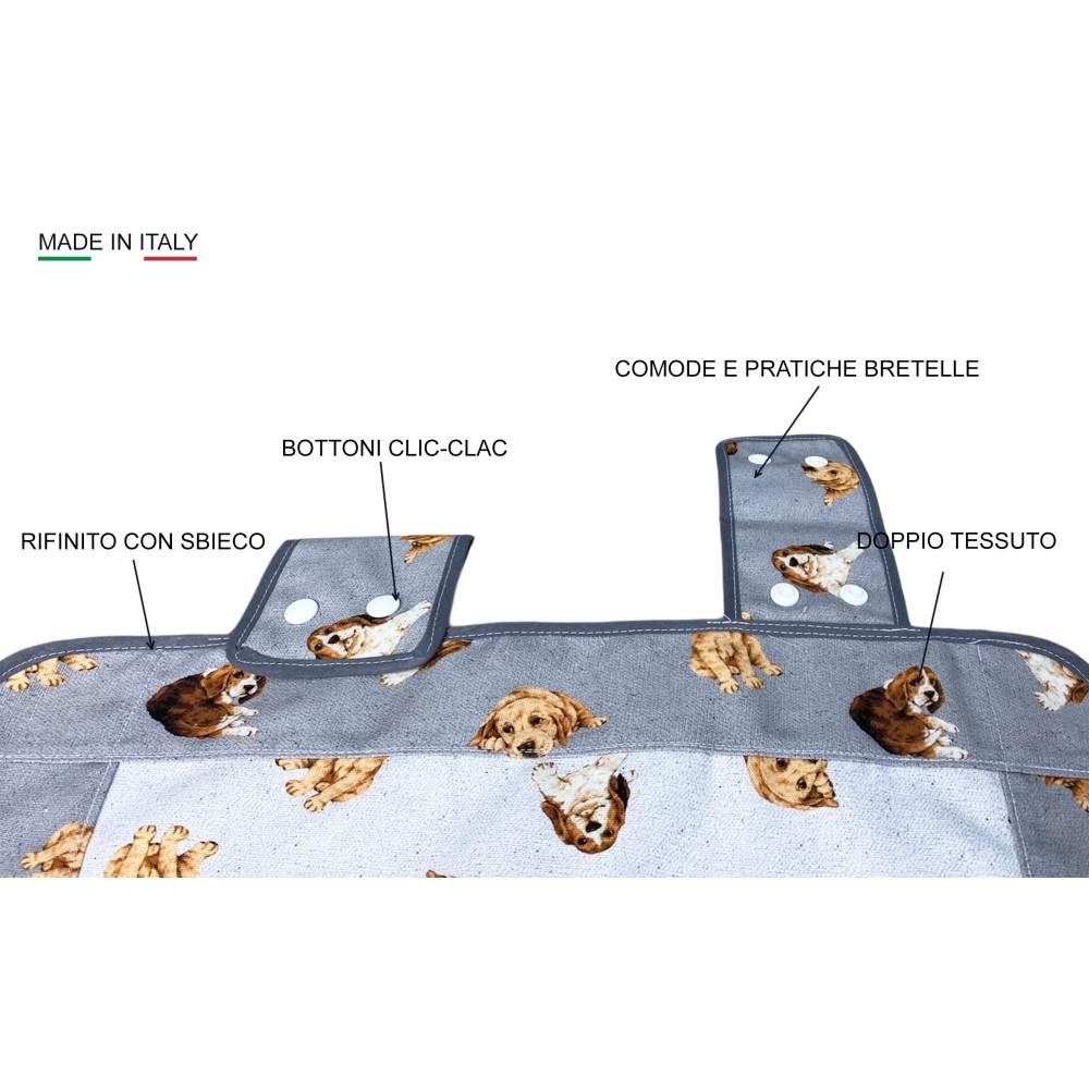 OVEN COVER OVEN COVER DOGS LIGHT GREY