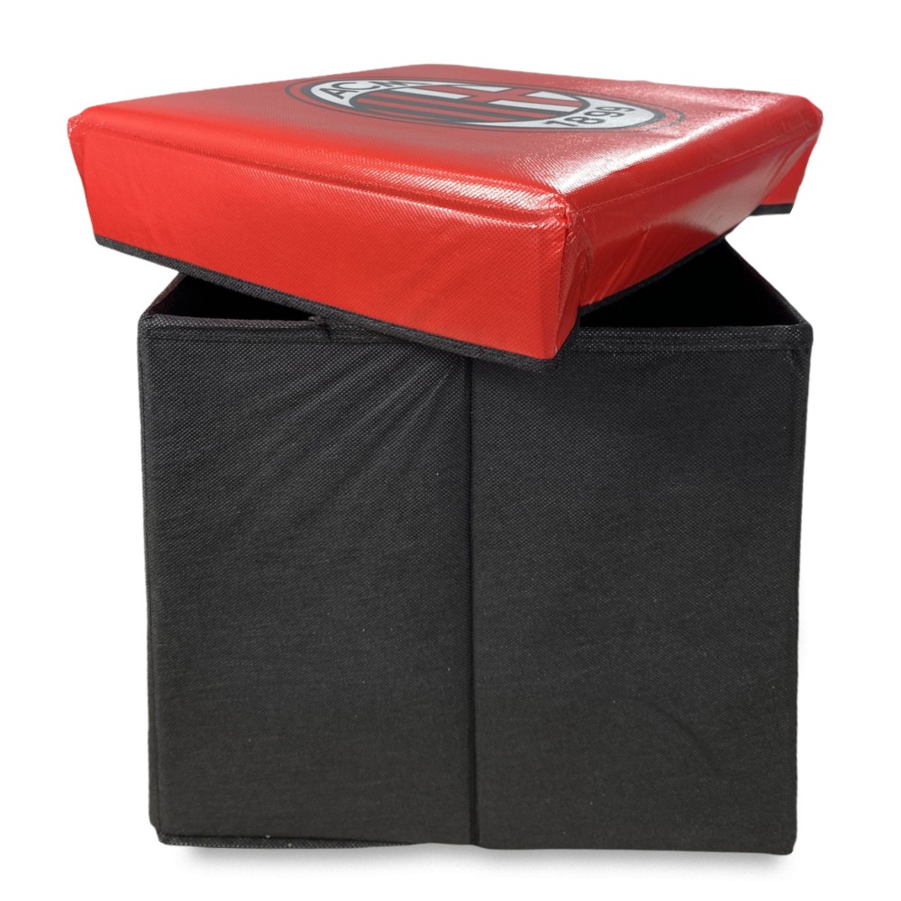 Pouf Footrest Container A.C Milan Official Black Red avec Rubby Sponge©
