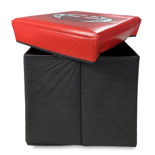 A.C Milan Official Footrest Pouf Red Black with Rubby© Sponge