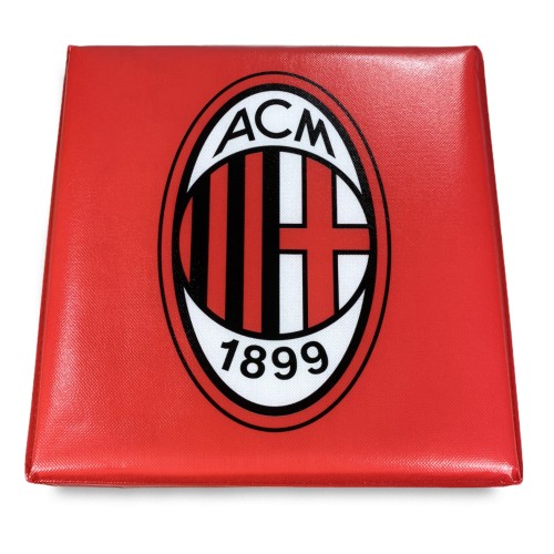 A.C Milan Official Footrest Pouf Red Black with Rubby© Sponge