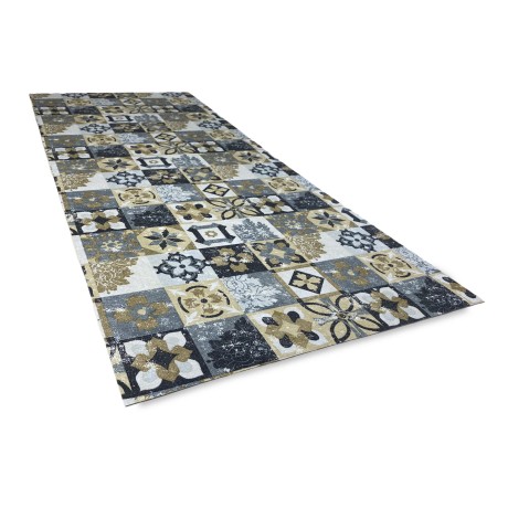 tapis de cuisine avec majolica sur gris et ocre