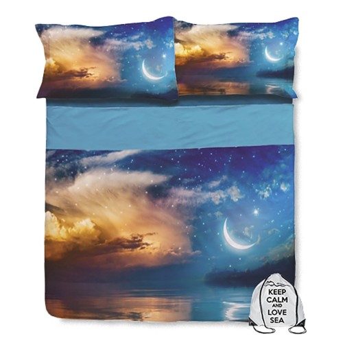 SET SHEET BEDSPREAD digital print BEDSPREAD LUNA with KEEP DOUBLE 2 DOUBLE bag