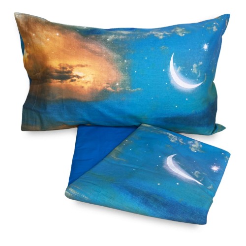 SET SHEET BEDSPREAD digital print BEDSPREAD LUNA with KEEP DOUBLE 2 DOUBLE bag