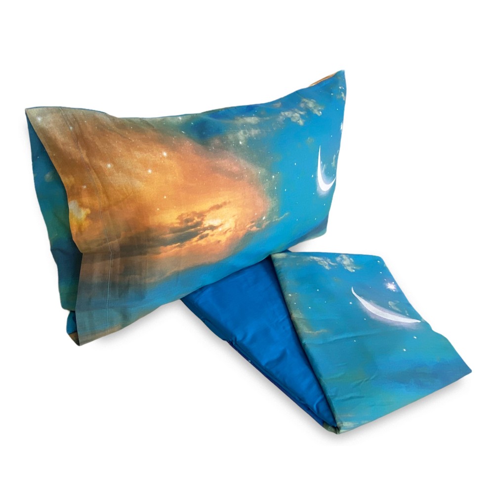 SET SHEET BEDSPREAD digital print BEDSPREAD LUNA with KEEP DOUBLE 2 DOUBLE bag