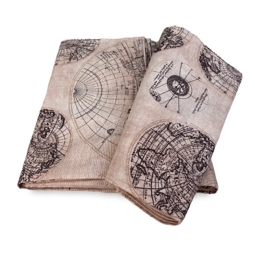 FUNDA DE DECORACIÓN GRAN BUFANDA COLCHA FUNDA DE SOFÁ tela LONETA MONDO MARRÓN