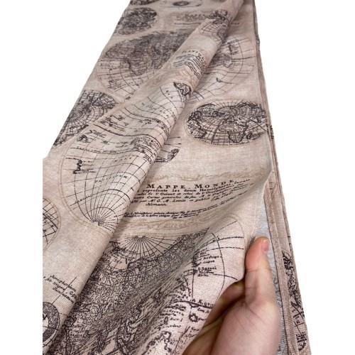 TELO ARREDO copritutto GRAN FOULARD copriletto COPRIDIVANO tessuto LONETA MONDO MARRONE
