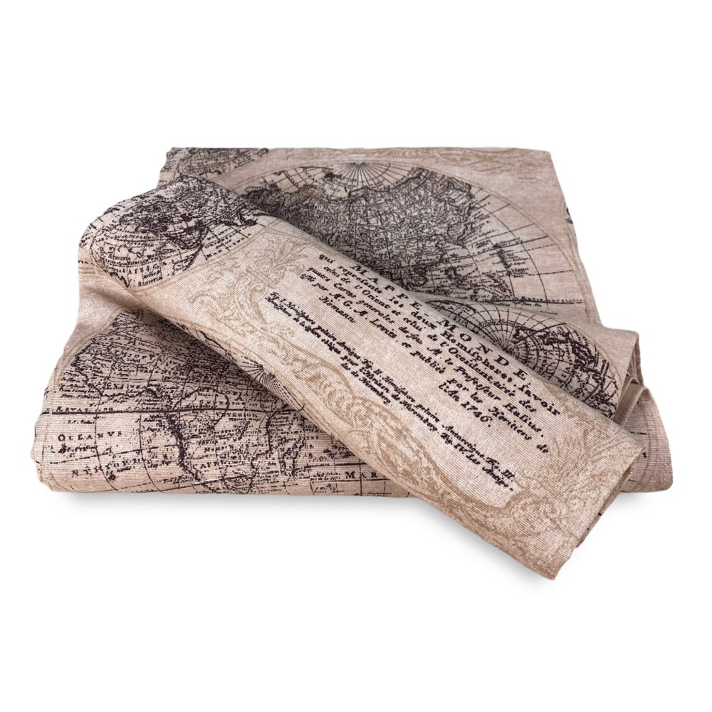 FUNDA DE DECORACIÓN GRAN BUFANDA COLCHA FUNDA DE SOFÁ tela LONETA MONDO MARRÓN