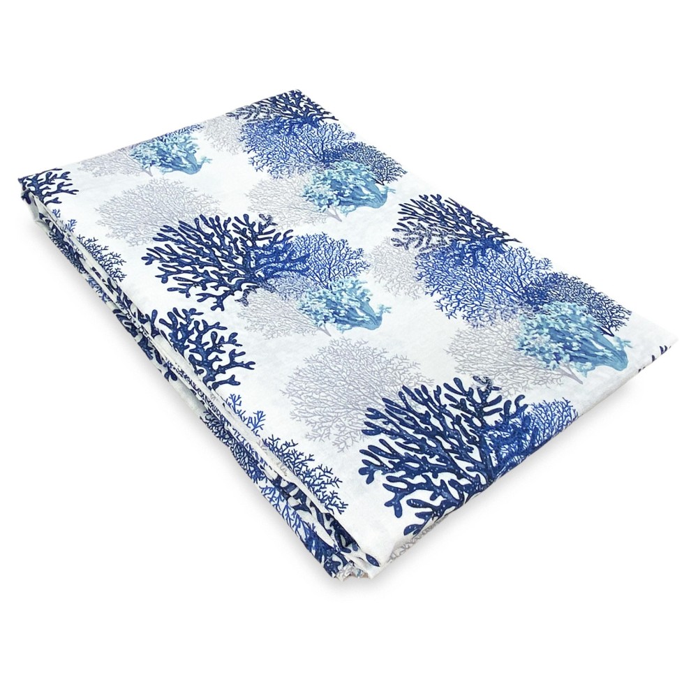 RIDEAU VERRE MODERNE 45 ou 60 ou 80 CORALS Linge BLEU MIXTE Made in Italy