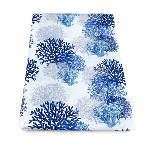 RIDEAU VERRE MODERNE 45 ou 60 ou 80 CORALS Linge BLEU MIXTE Made in Italy