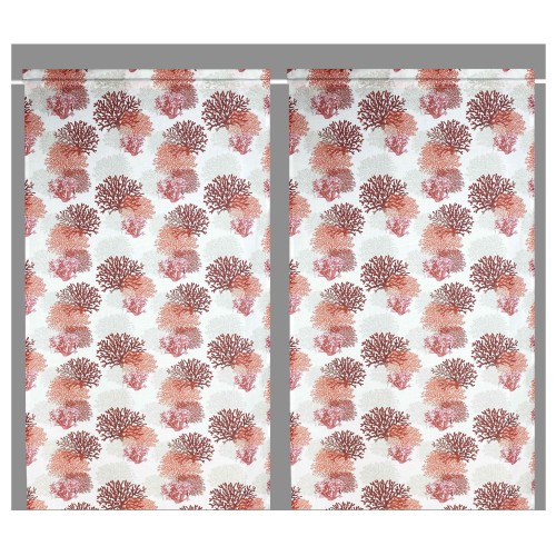 TENDINA vetro MODERNA larga 45 o 60 o 80 CORALLI ROSSO misto lino Made in Italy