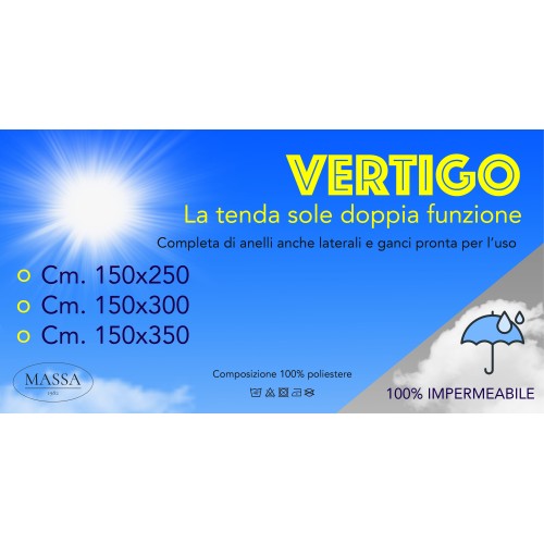 VERTIGO RIDEAU DE SOLEIL EXTÉRIEUR BALCON JARDIN JAUNE ET BRUN verdâtre et hydrofuge