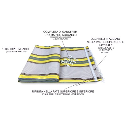 VERTIGO OUTDOOR-MARKISE GARTENBALKON RIGHINO GELB und BRAUN wasserdicht und wasserabweisend