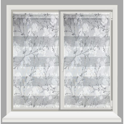 PAR DE CORTINAS BOUCLÉ con CRISTAL OLINKA GRIS con LUREX