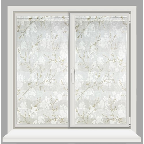 PAR DE CORTINAS BOUCLÉ OLINKA CRISTAL CRUDO con LUREX