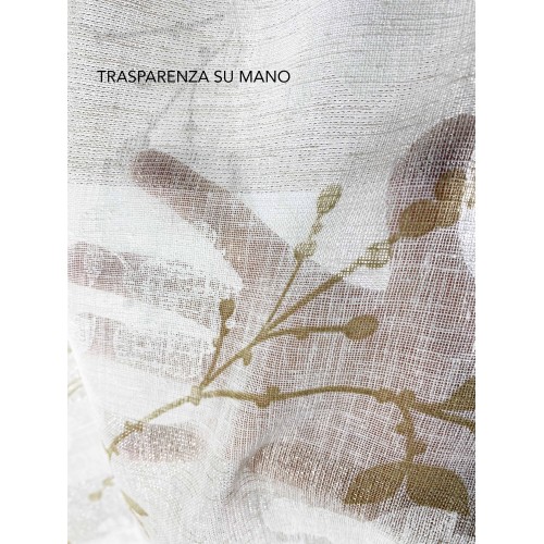 PAIR OF BOUCLÉ CURTAIN OLINKA ECRU' GLASS with LUREX