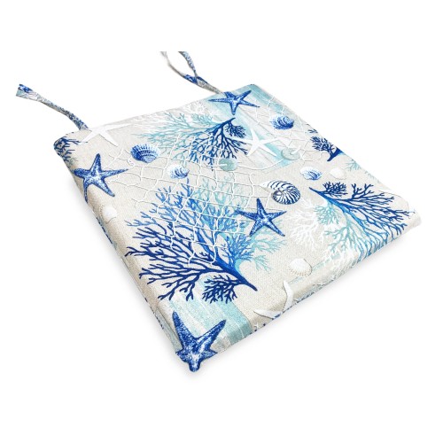 FUNDA DE SILLA BLANDA LONETA FABRIC SEA CORALES MARINOS AZUL COJÍN DE SILLA