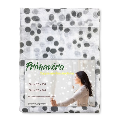 coppia TENDINA vetro PRIMAVERA GRIGIO