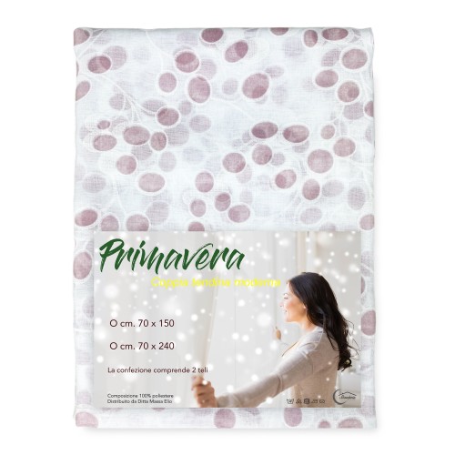 Paar Glasvorhänge PRIMAVERA ROSA