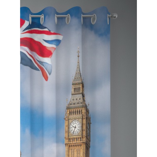 VORHANG PARTYZELT VORHANG STADT aus cm. 140x290 LONDON Big Ben Bus