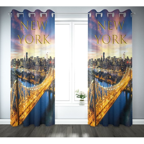 TENDA tendone TENDAGGIO CITY confezionata cm. 140x290 NEW YORK Ponte di Brooklyn