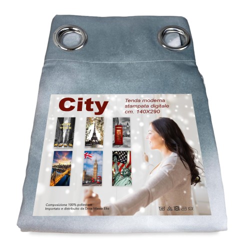 CURTAIN MARQUEE CURTAIN CITY made cm. 140x290 LONDRA Telephone Night