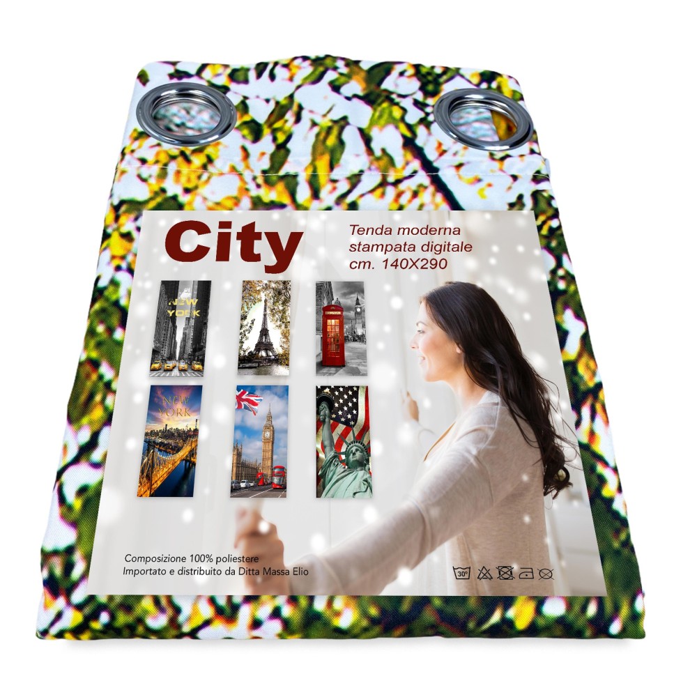CARPA PARA CORTINAS CORTINA CITY fabricada cm. 140x290 PARÍS Torre Eiffel