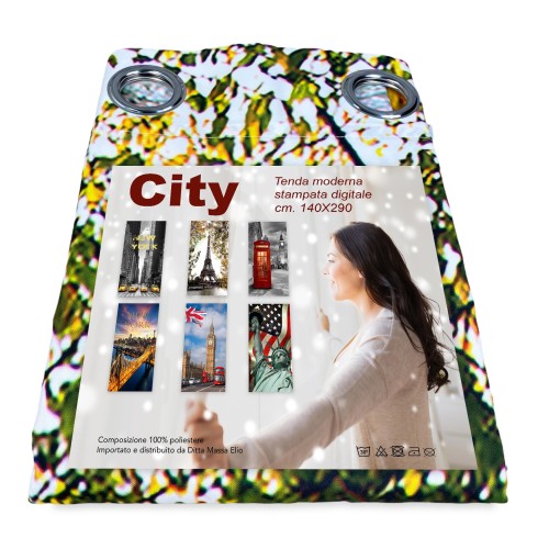 CURTAIN MARQUEE CURTAIN CITY made cm. 140x290 PARIS Eiffel Tower
