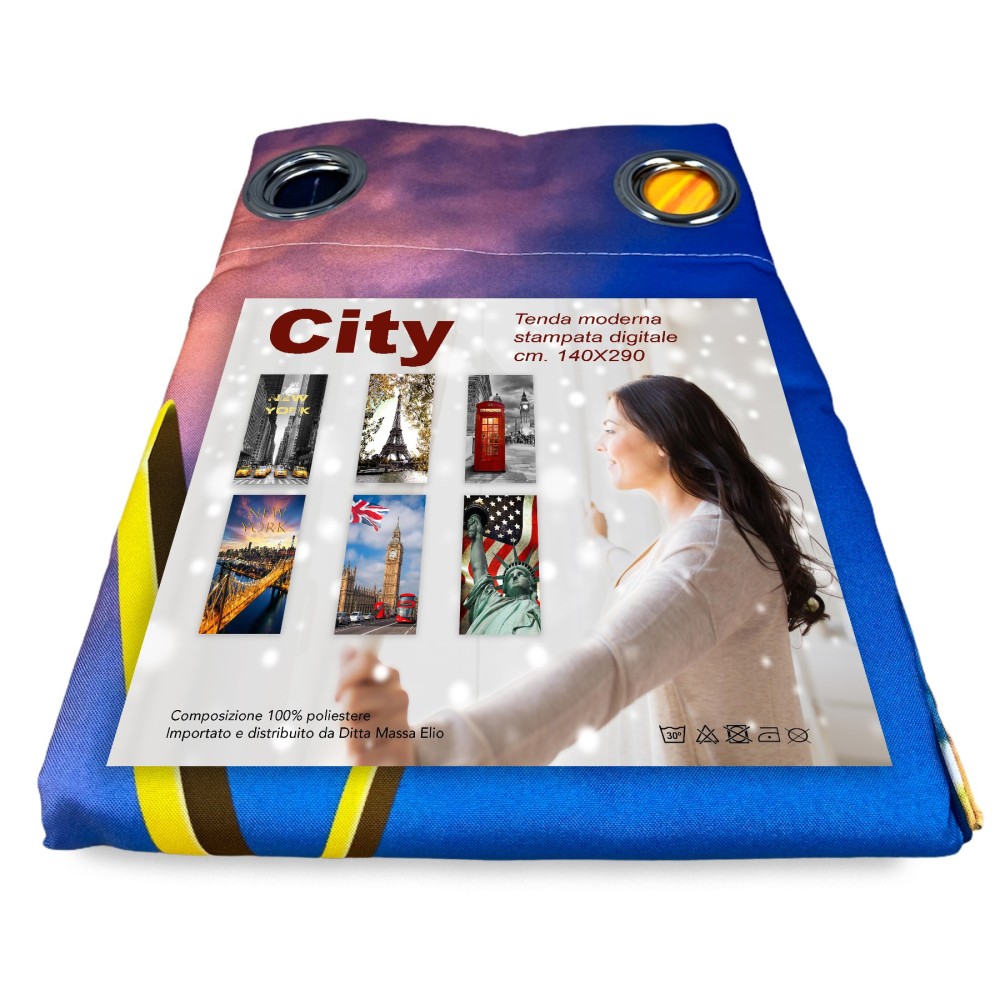 TENDA tendone TENDAGGIO CITY confezionata cm. 140x290 NEW YORK Ponte di Brooklyn
