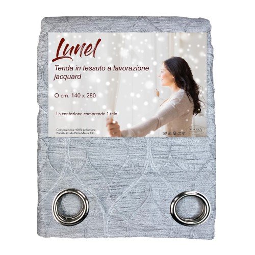LUNEL CURTAIN in solid color GREY cm. 140X280 OPAQUE PACKAGED