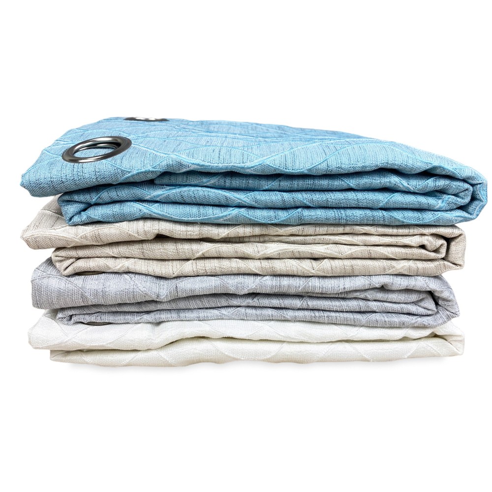 TENDA LUNEL in tinta unita GRIGIO cm. 140X280 COPRENTE confezionata