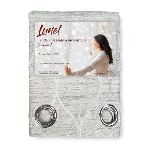 CURTAIN LUNEL in solid color DOVE GRAY cm. 140X280 OPAQUE PACKAGED