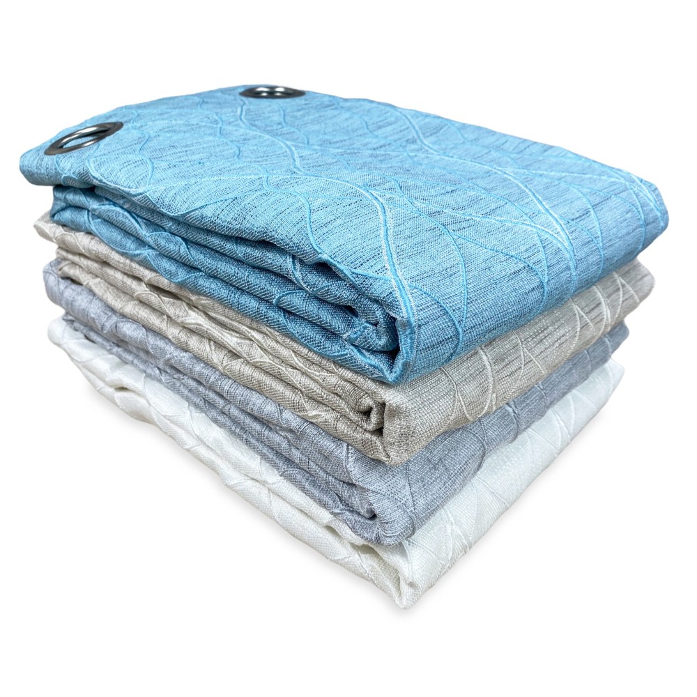 RIDEAU LUNEL en cm BLANC massif. 140X280 COUVERT emballé