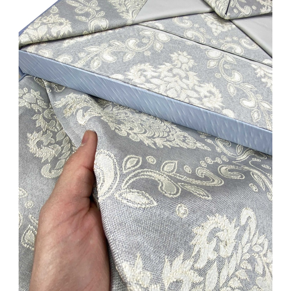 ROSY SATIN SATIN GREY DOUBLE BED SHEET and BEDSPREAD bridal idea