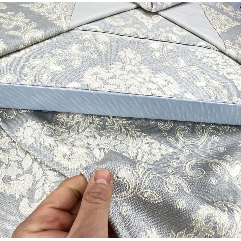 ROSY SATIN TRUNK DOUBLE GREY sheet and BRIDAL idea BEDSPREAD