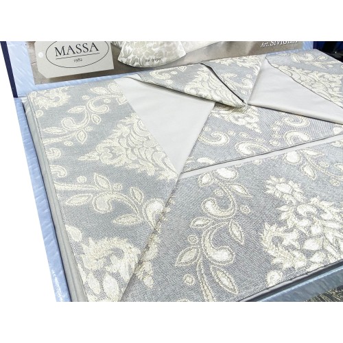 ROSY SATIN TRUNK DOUBLE GREY sheet and BRIDAL idea BEDSPREAD