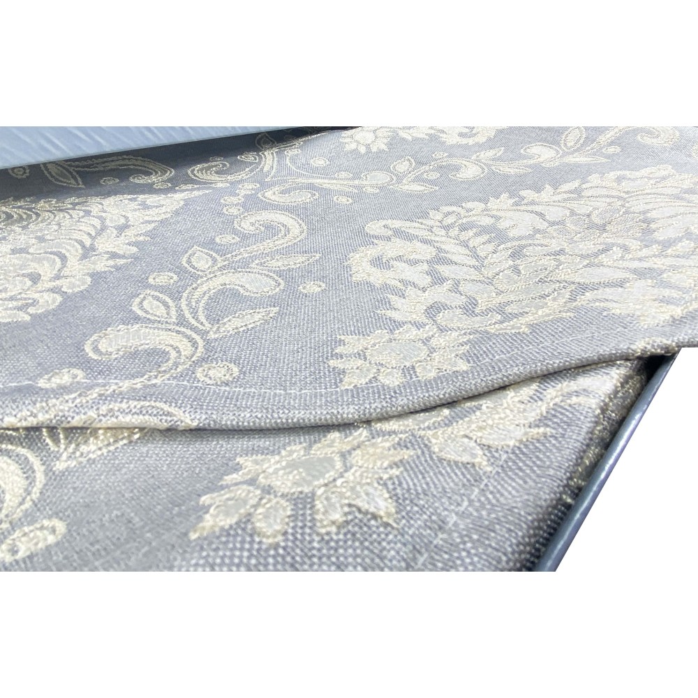 ROSY SATIN TRUNK DOUBLE GREY sheet and BRIDAL idea BEDSPREAD