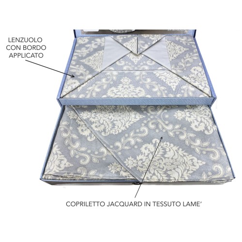 ROSY SATIN SATIN GREY DOUBLE BED SHEET and BEDSPREAD bridal idea