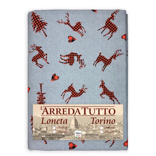 COUVERTURE DE SERVIETTE DE MEUBLES tous LES LITS DE GRAND FOULARDPREAD coverdivano tissu DIGITY CERVI gris foncé en coton pur