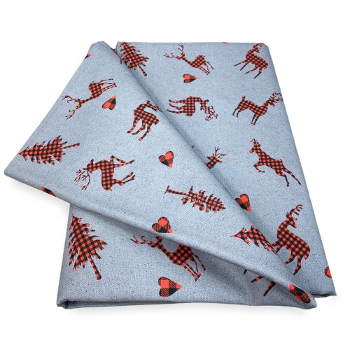 FUNDA DE DECORACIÓN FUNDA GRAN SCARF COLCHA FUNDA DE SOFÁ funda de sofá tela DIGITY CERVI gris oscuro en puro algodón