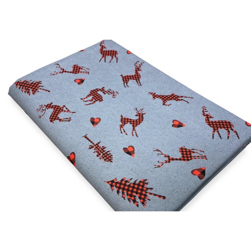 EINRICHTUNGSBEZUG Bezug GRAN SCARF TAGESDECKE Sofabezug Stoff DIGITY CERVI dunkelgrau aus reiner Baumwolle