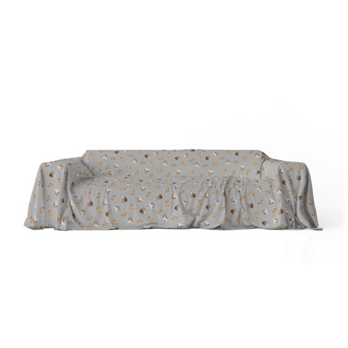 FUNDA DE TOALLA PARA MUEBLE GRAN SCARF COLCHA funda de sofá tela DIGITY CANI gris oscuro en puro algodón
