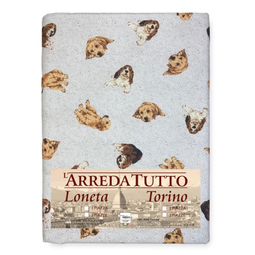 FUNDA DE TOALLA PARA MUEBLE GRAN SCARF COLCHA funda de sofá DIGITY CANI tejido gris claro en puro algodón