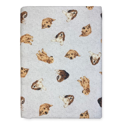 AUSSTATTUNG HANDTUCHBEZUG GRAN SCARF TAGESDECKE Sofabezug DIGITY CANI Stoff hellgrau aus reiner Baumwolle