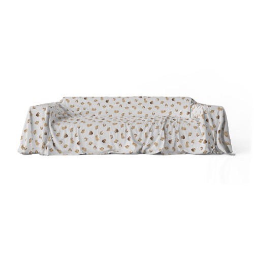 COUVERTURE DE SERVIETTE DE MEUBLES tous LES BEDSPREAD GRAND FOULARD coverdivano tissu DIGITY DOGS gris clair en coton pur