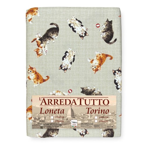 TELO ARREDO copritutto GRAN FOULARD COPRILETTO copridivano tessuto DIGITY GATTINI beige in puro cotone