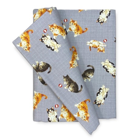 TELO ARREDO copritutto GRAN FOULARD COPRILETTO copridivano tessuto DIGITY  GUFI gufetti grigio in puro cotone